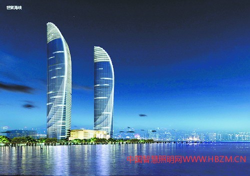 世茂海峡大厦周围夜景改造效果图