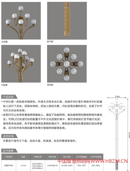 华体三层芙蓉中华灯