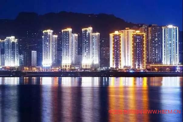 重庆万州区滨江路核心段 城市夜景照明