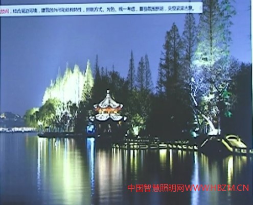 湖心四岛里面这些亭台楼阁的夜景照明
