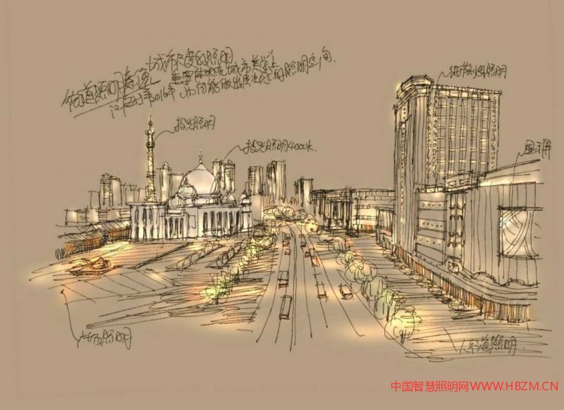可以清晰地看到城市的纵深空间
