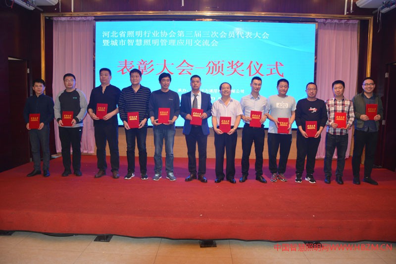 河北照明行业2018年度“先进个人”代表上台领奖