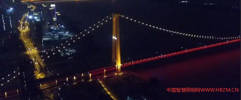 武汉杨泗港长江大桥夜景照明
