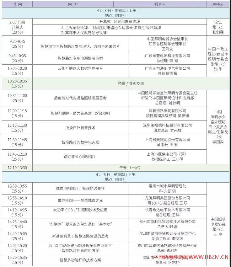 2021年第十七届中国道路照明论坛议程